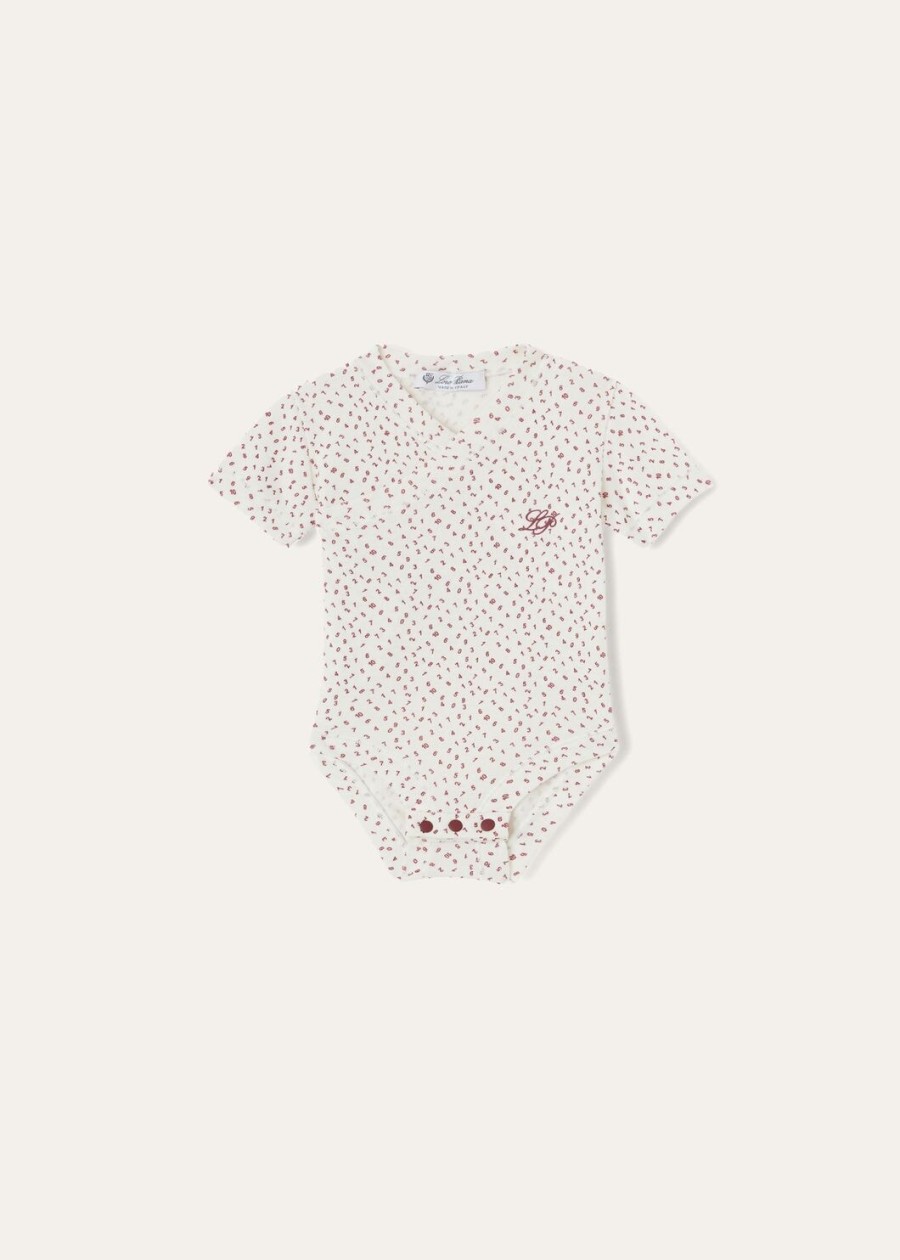 body little numbers cotton białynoworodek bordowy