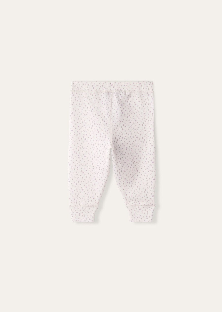 spodnie bawełniane little numbers fancy w kolorze białymjasnej wisterii