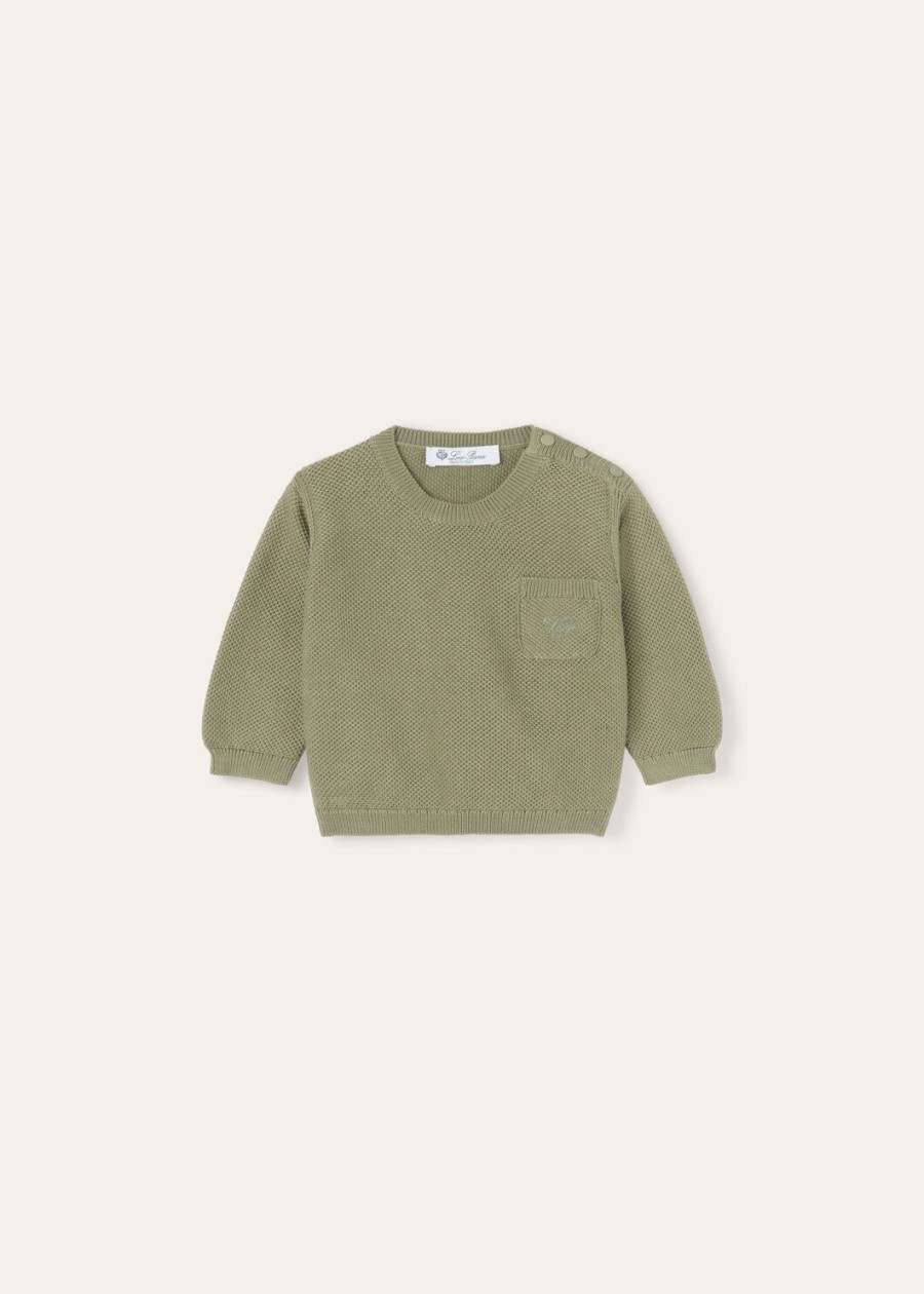 bluza z okrągłym dekoltem baby sunrise z bawełny midnight moss
