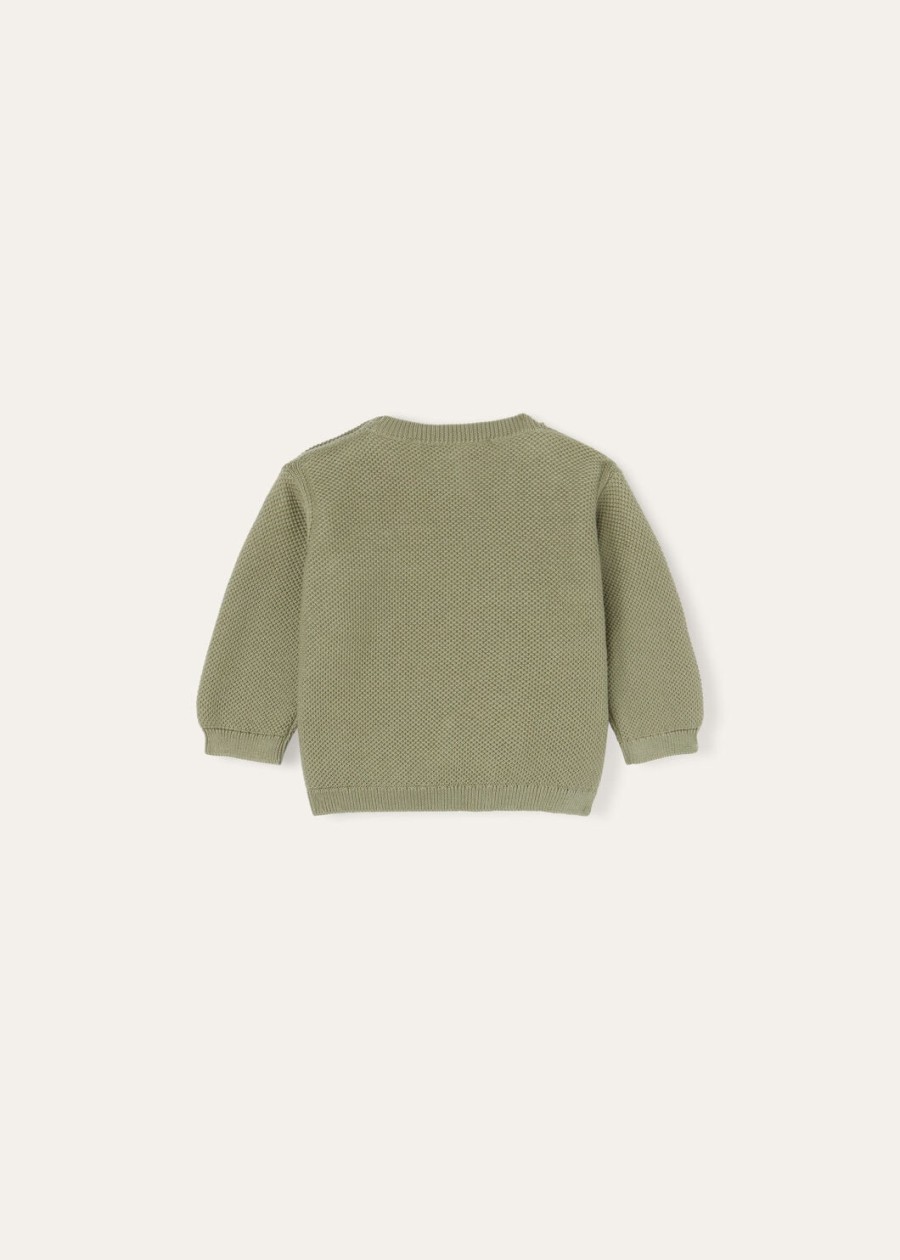 bluza z okrągłym dekoltem baby sunrise z bawełny midnight moss