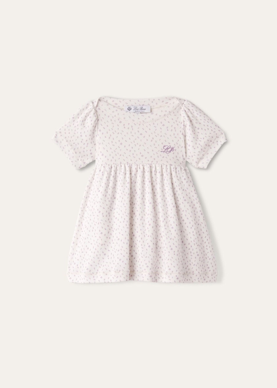 sukienka baby little numbers fancy cotton w kolorze białym z jasną wisterią
