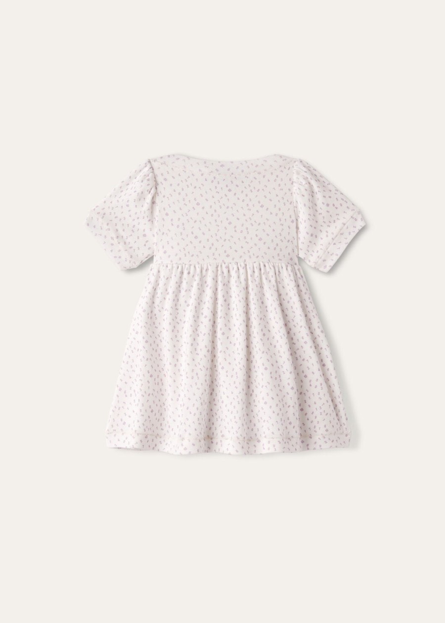 sukienka baby little numbers fancy cotton w kolorze białym z jasną wisterią