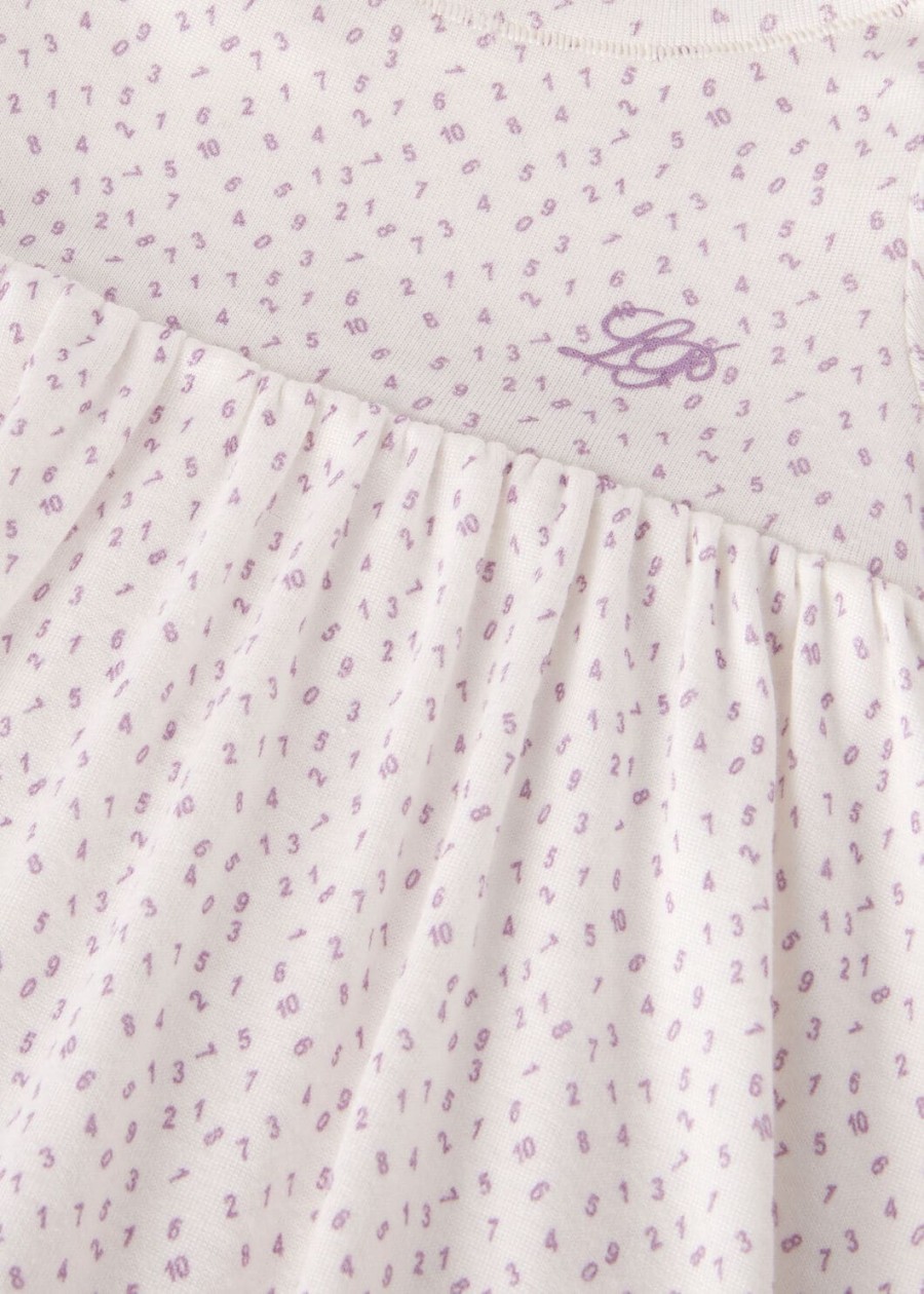 sukienka baby little numbers fancy cotton w kolorze białym z jasną wisterią