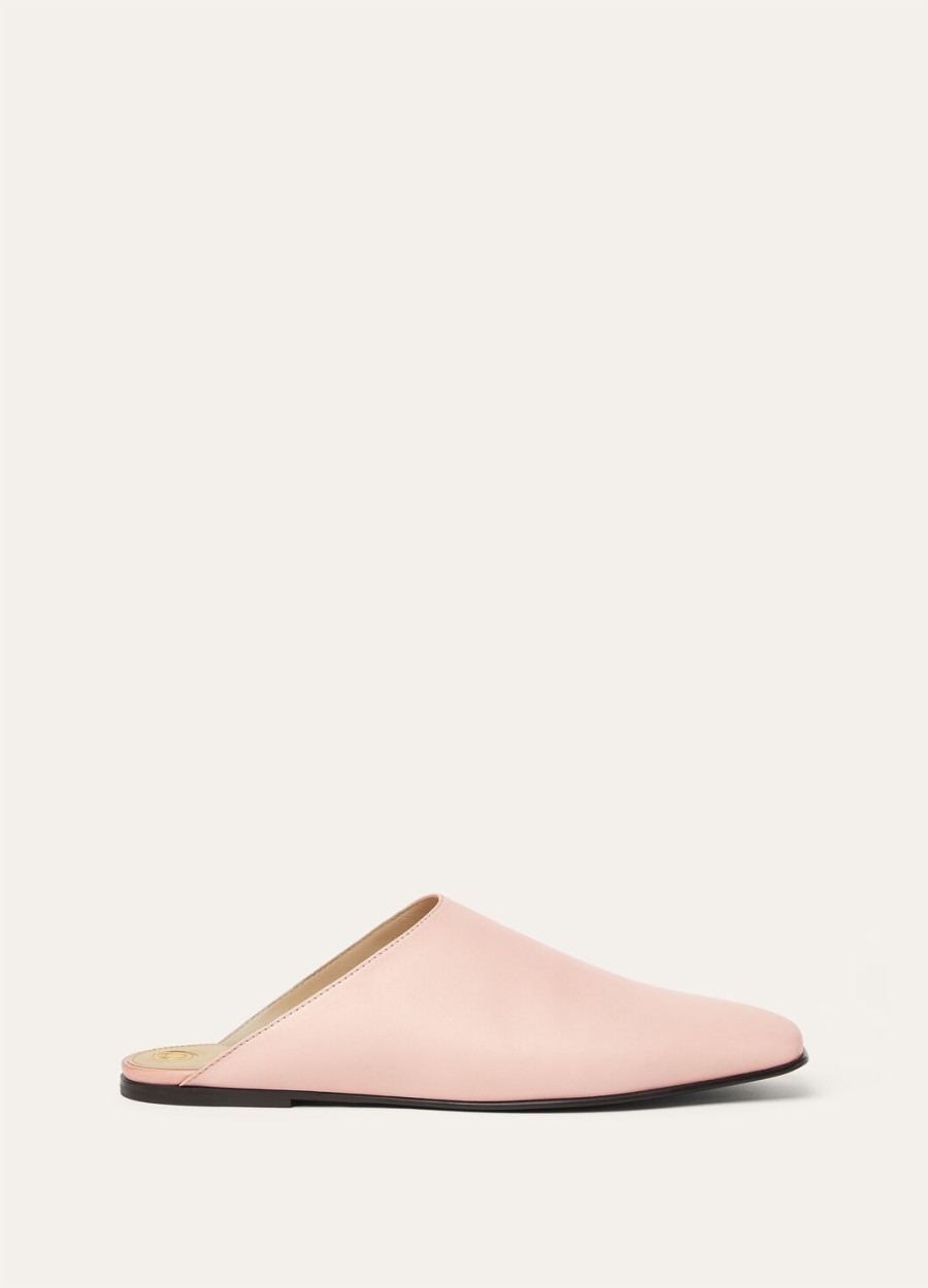 alba flat mule lambskin fluffy pink