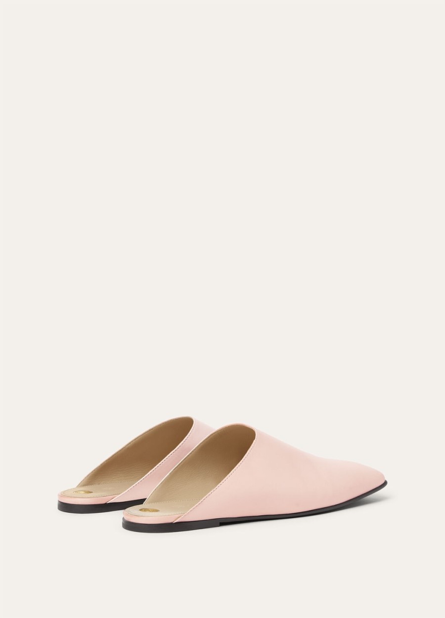 alba flat mule lambskin fluffy pink
