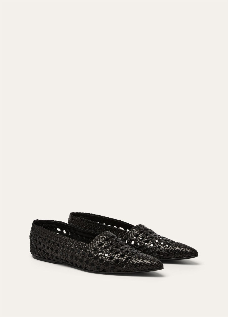 ayame ballet flat black goatskin