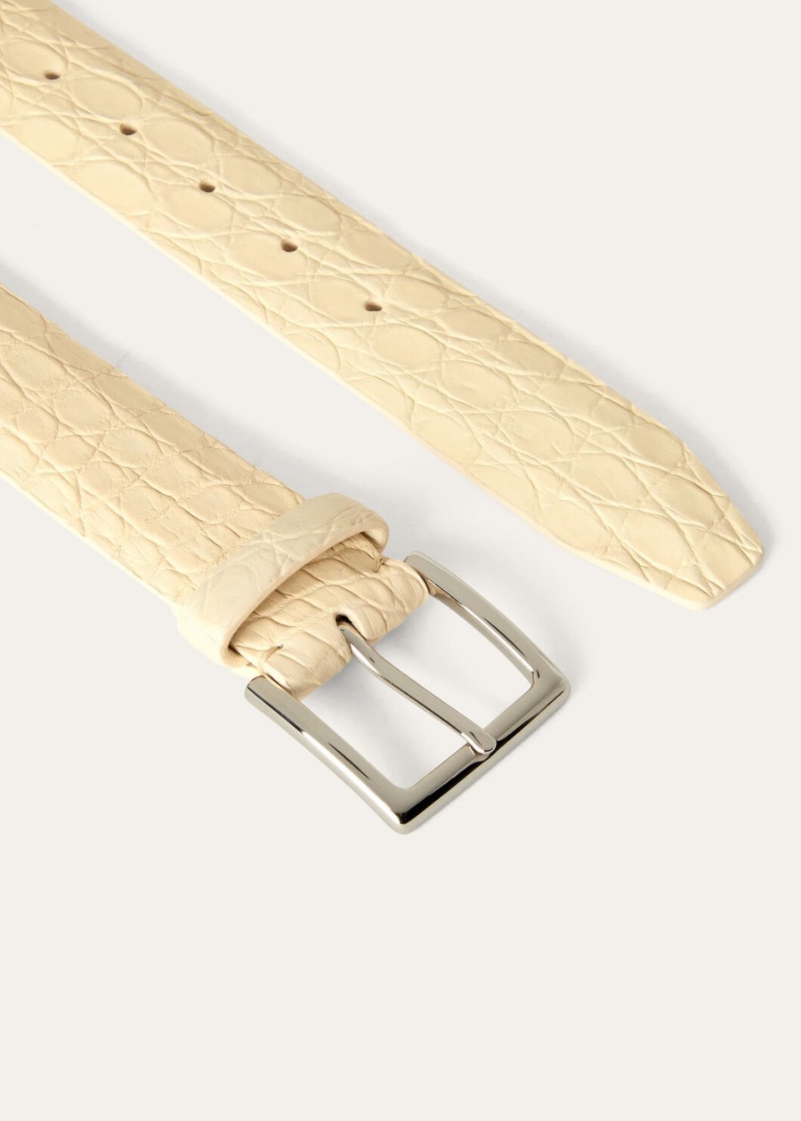 owen-belt caiman vanilla leather