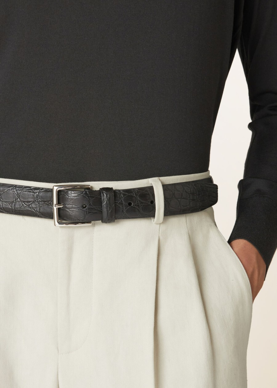 owen-belt caiman czarna skóra