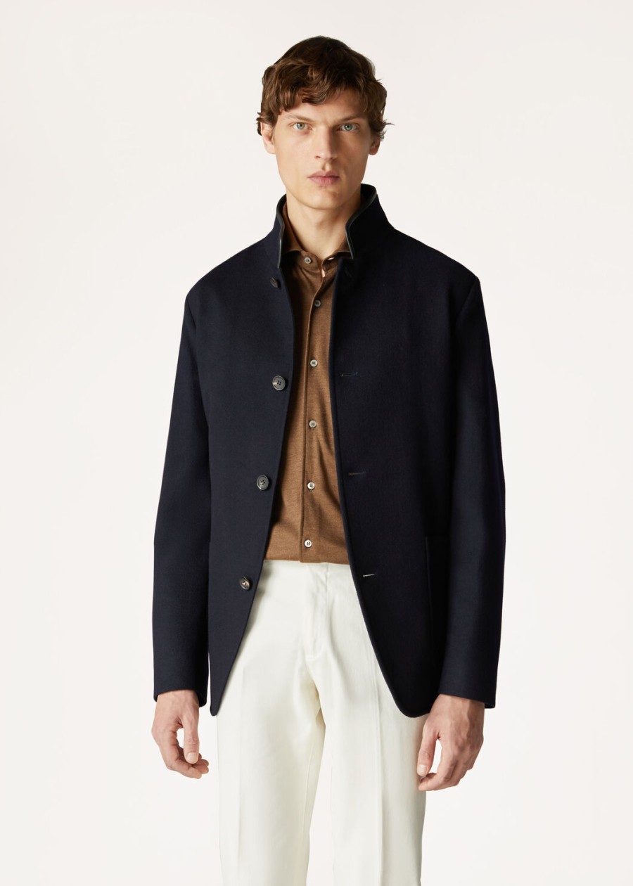 kurtka spagna cashmere w kolorze granatowym