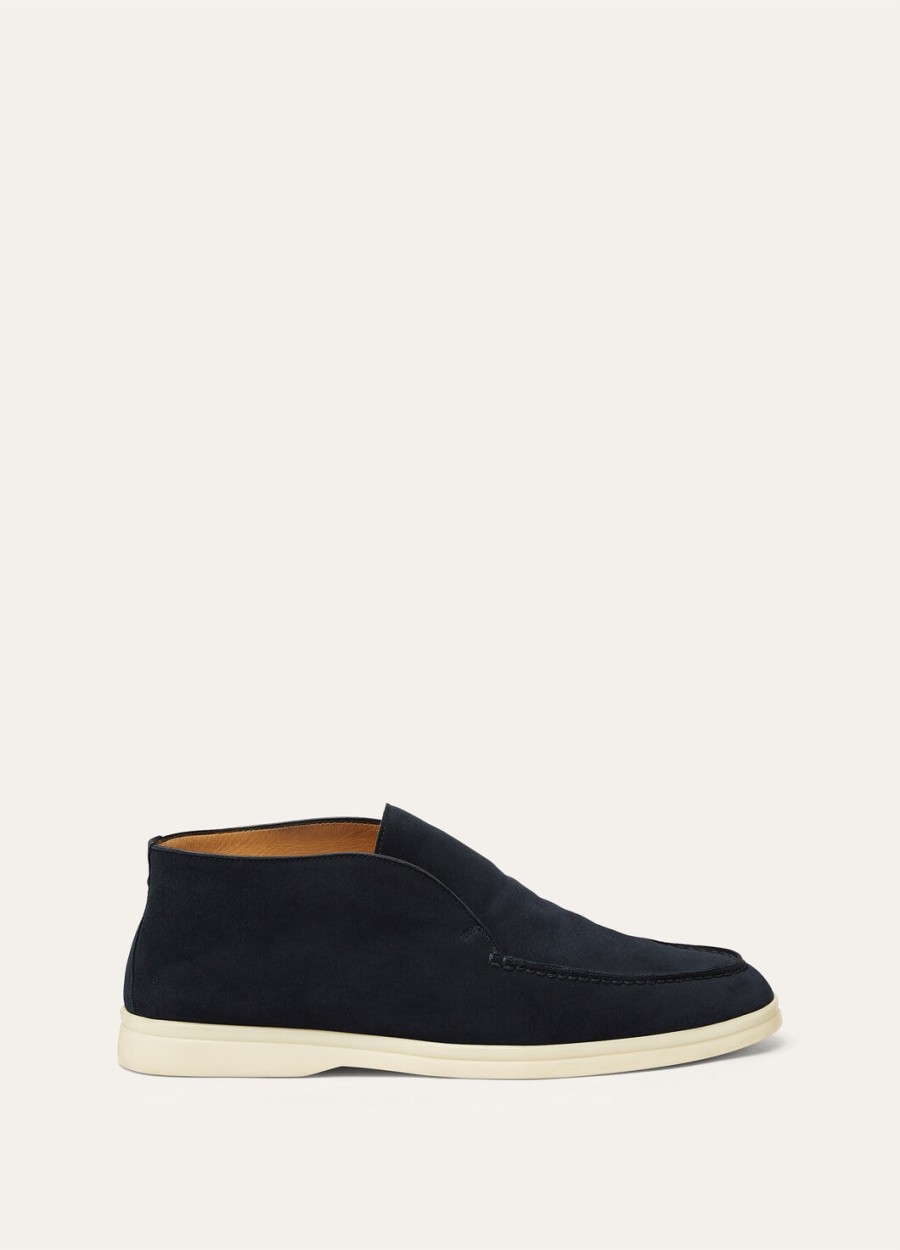 botki zamszowe argo blue melange open walk
