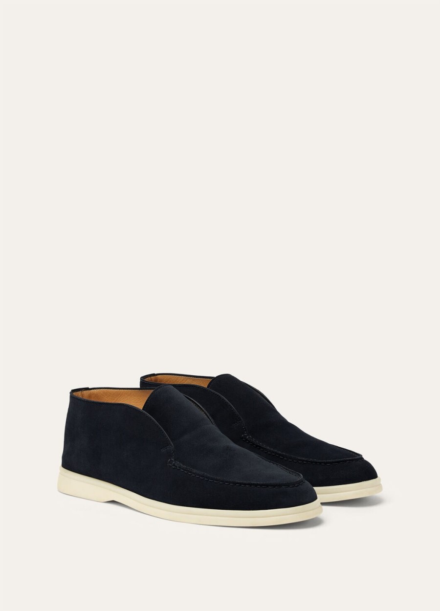 botki zamszowe argo blue melange open walk