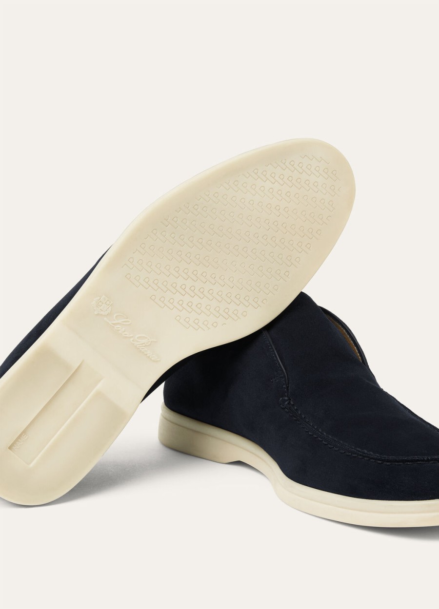 botki zamszowe argo blue melange open walk
