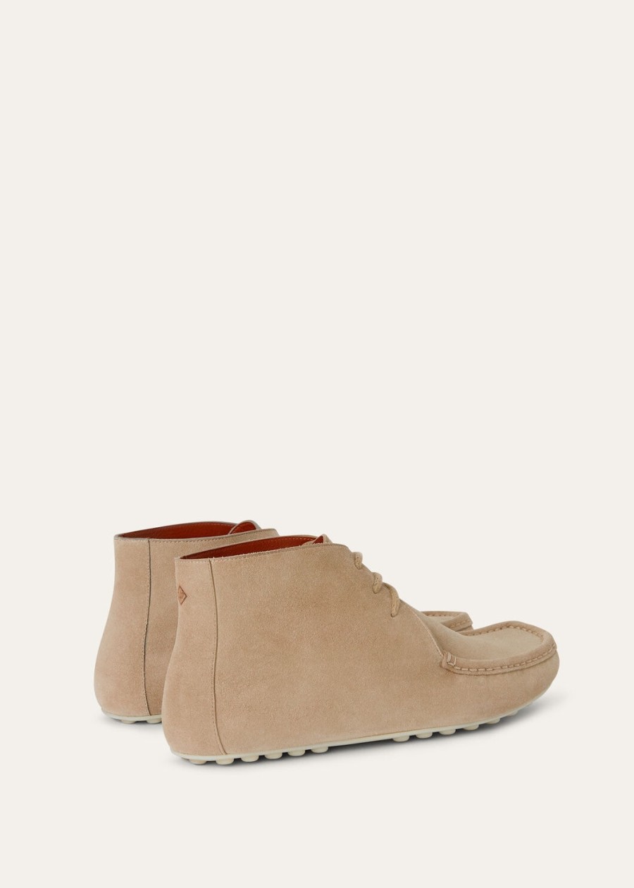 buty dot sole lace up walk boot z dwoiny zamszowej na łydce w kolorze jasnego drewna dymnego