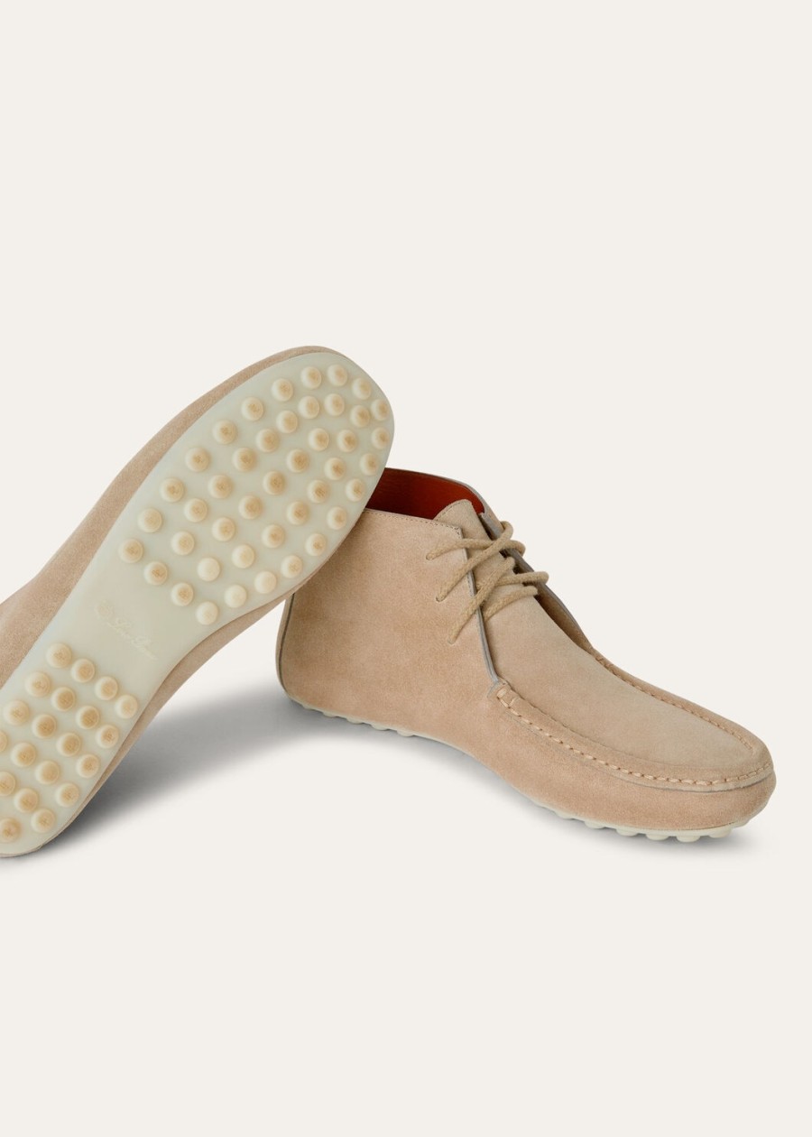 buty dot sole lace up walk boot z dwoiny zamszowej na łydce w kolorze jasnego drewna dymnego