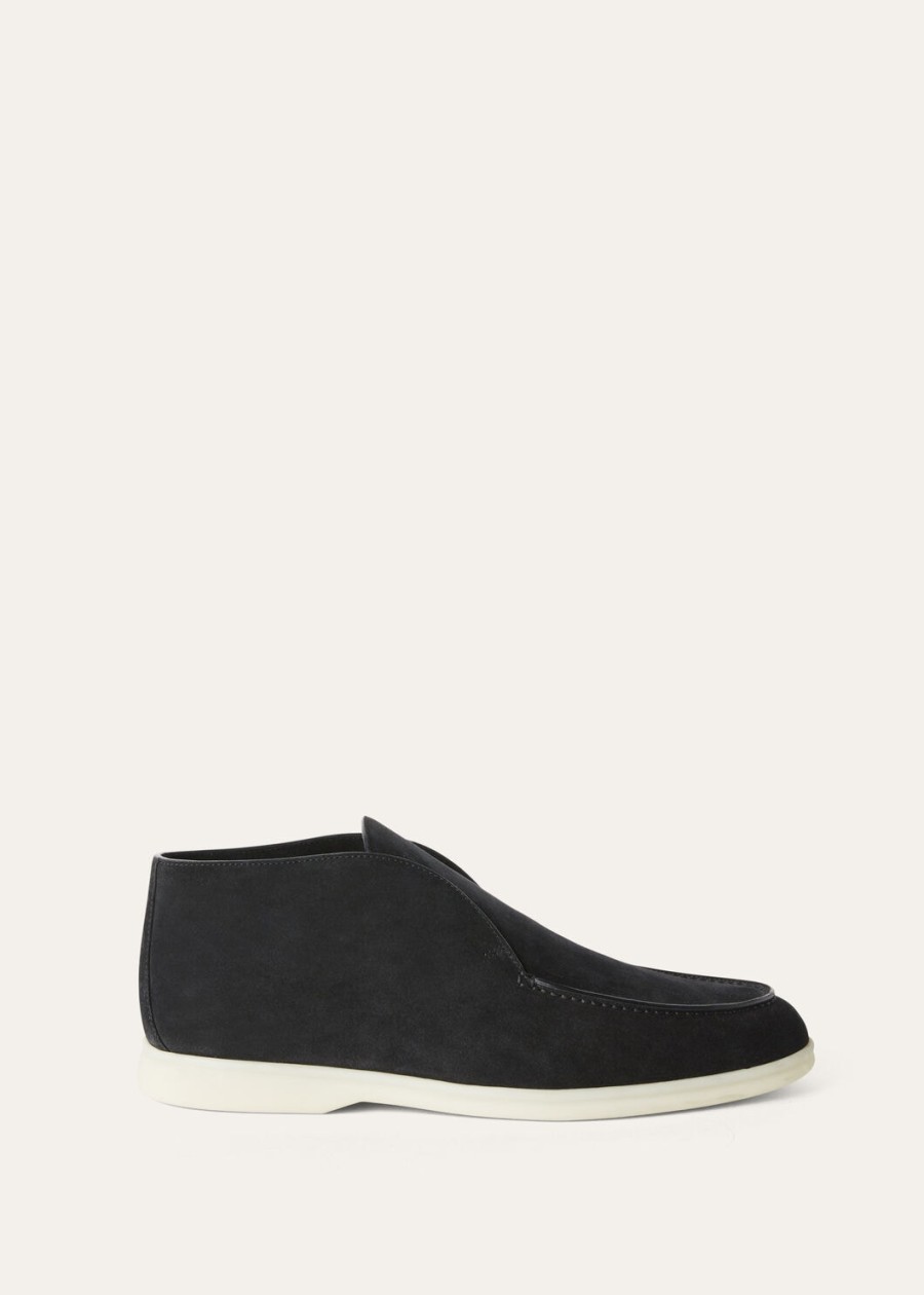 buty zamszowe open walk boot w kolorze czarnym