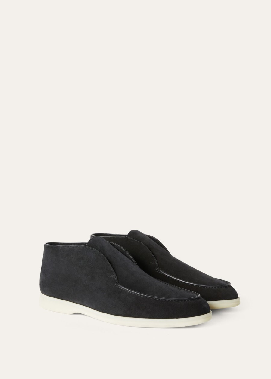 buty zamszowe open walk boot w kolorze czarnym