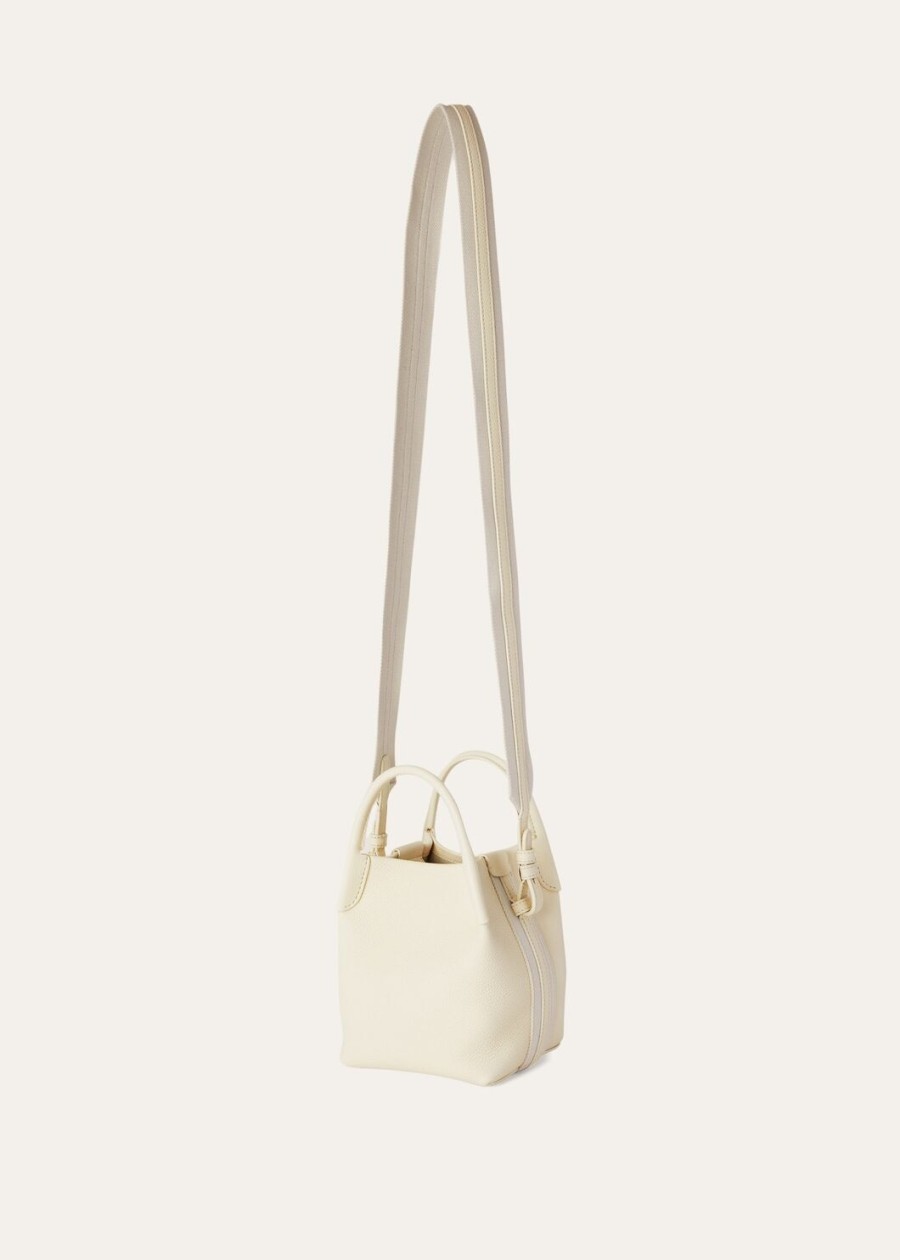 torba micro bale whisper white grained calfskór