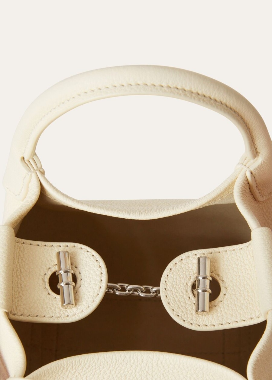 torba micro bale whisper white grained calfskór