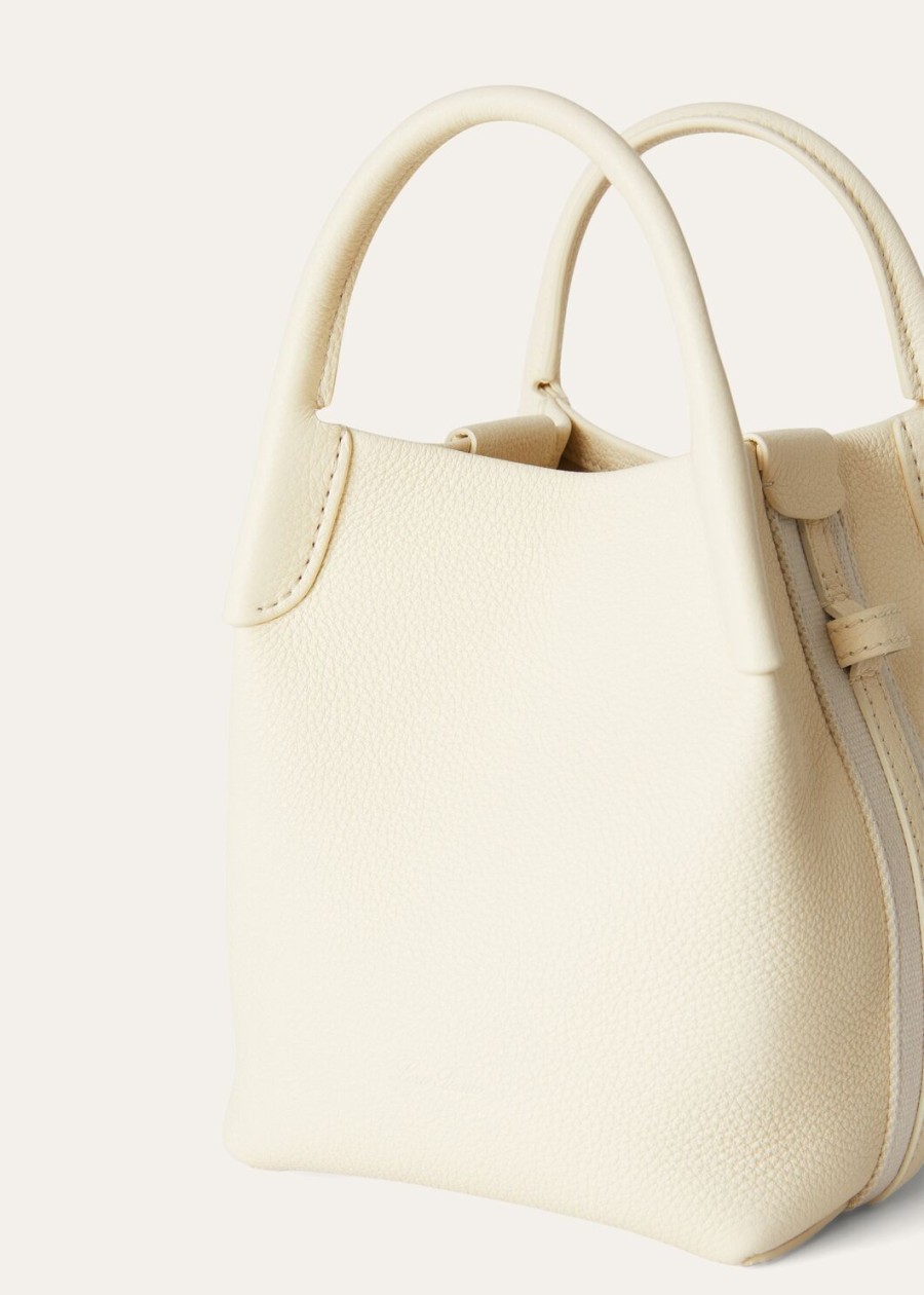 torba micro bale whisper white grained calfskór