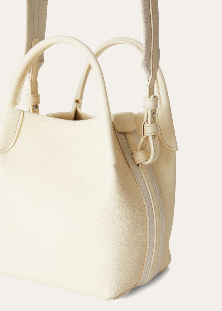 torba micro bale whisper white grained calfskór