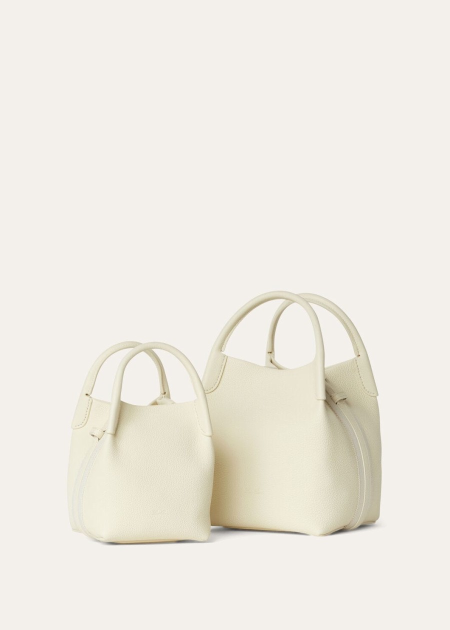 torba micro bale whisper white grained calfskór