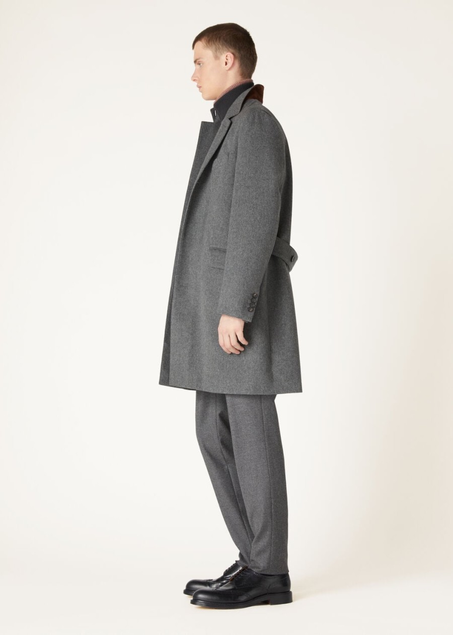 płaszcz martingale cashmere - storm system szary melange
