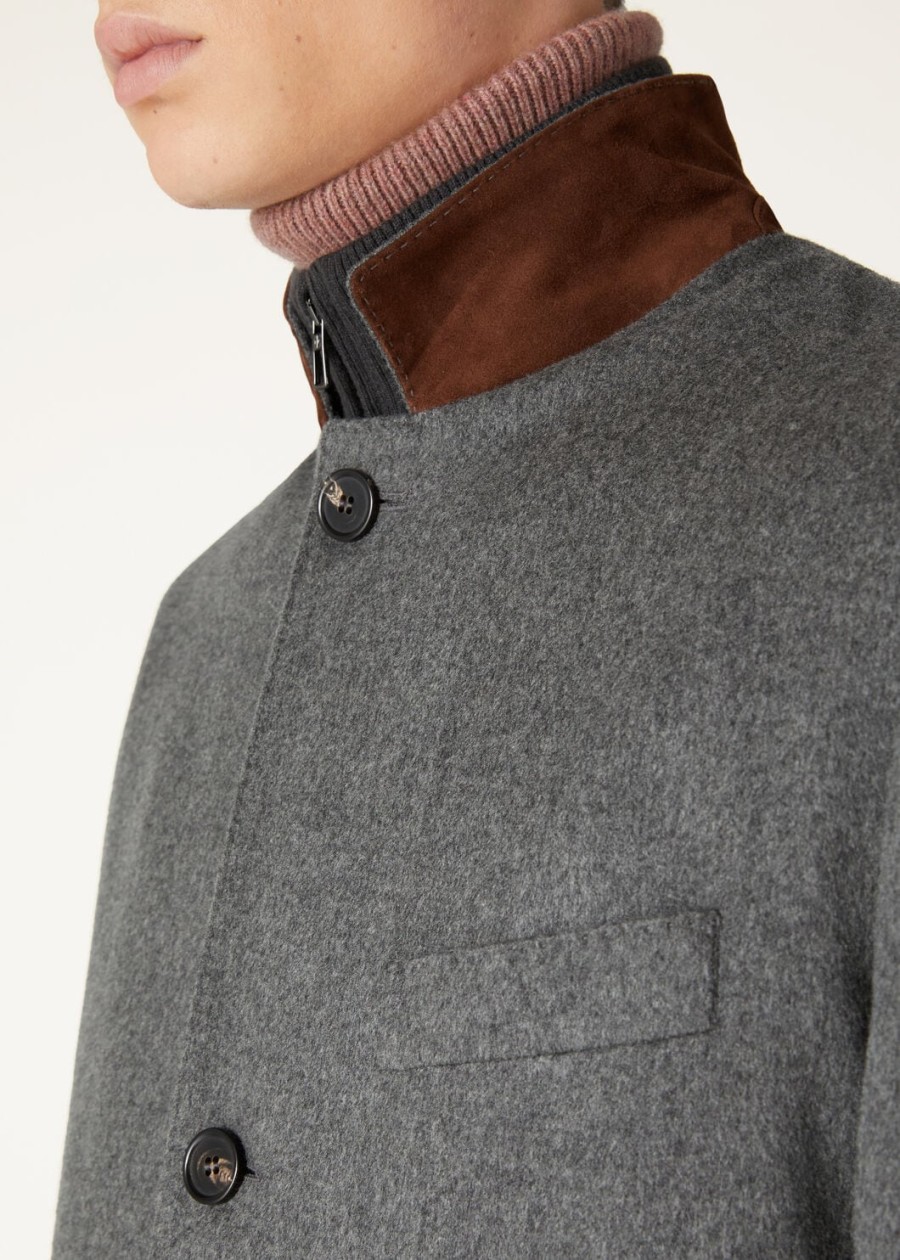 płaszcz martingale cashmere - storm system szary melange