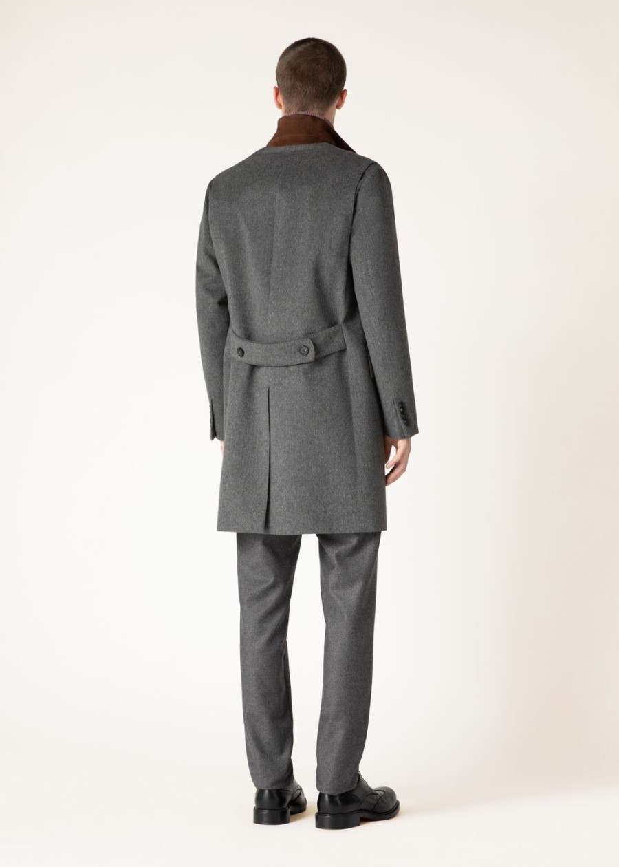 płaszcz martingale cashmere - storm system szary melange