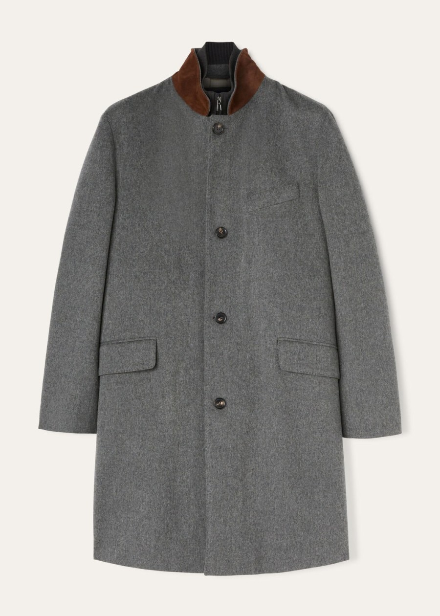 płaszcz martingale cashmere - storm system szary melange