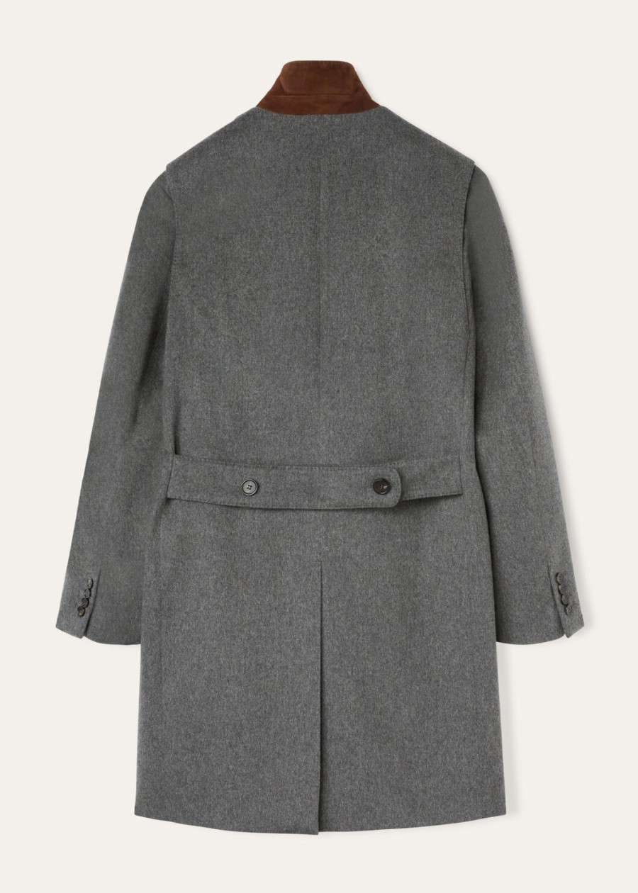 płaszcz martingale cashmere - storm system szary melange