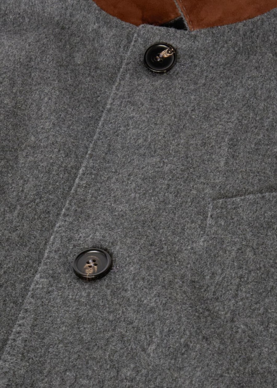 płaszcz martingale cashmere - storm system szary melange