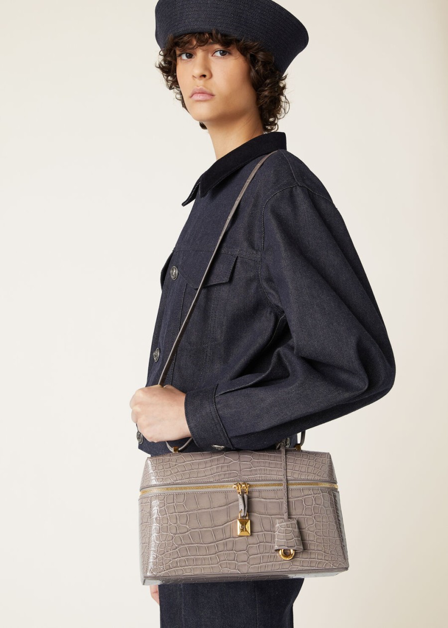 l27 dodatkowa torba ze skóry aligatora puddle greysun gold