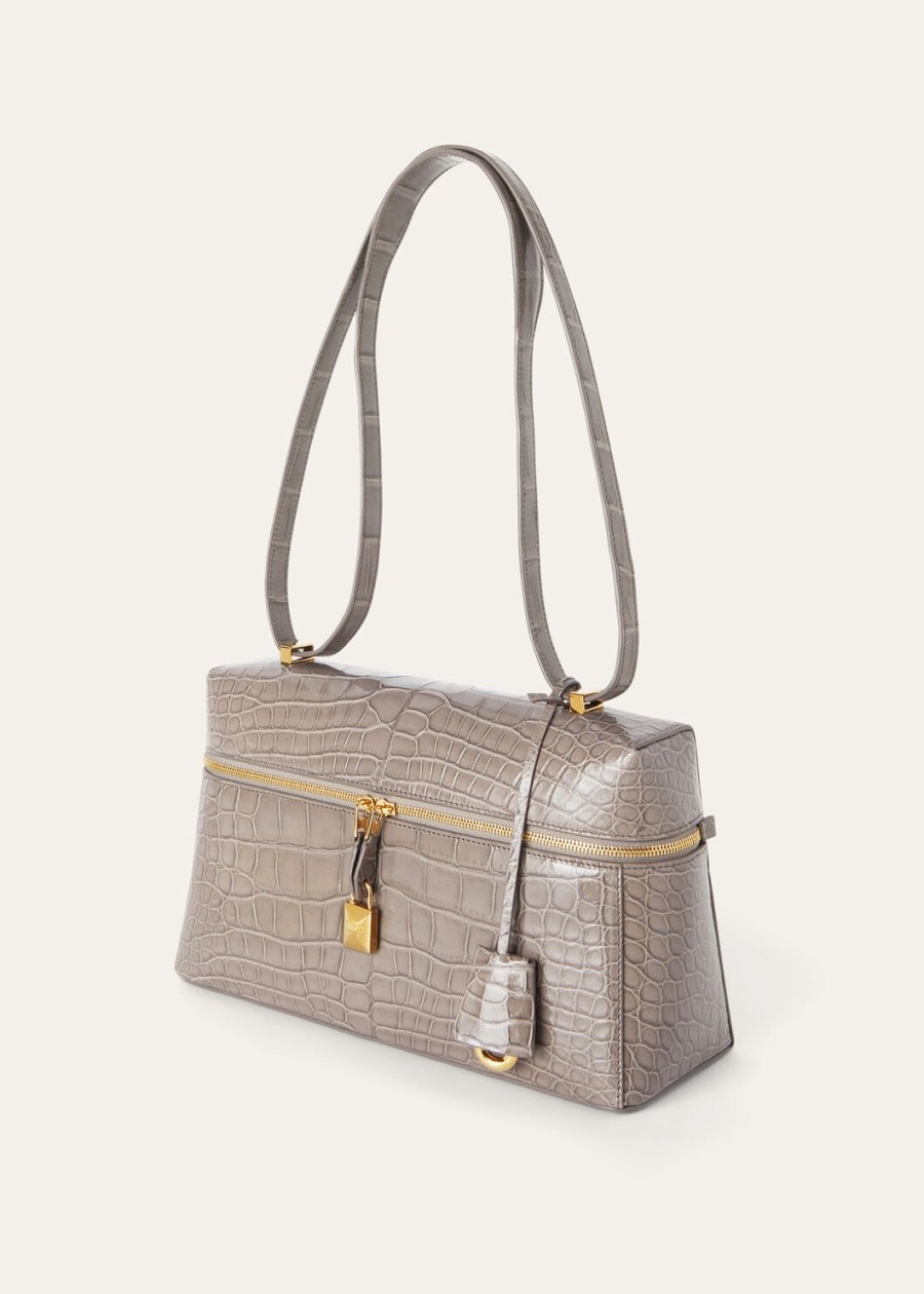 l27 dodatkowa torba ze skóry aligatora puddle greysun gold