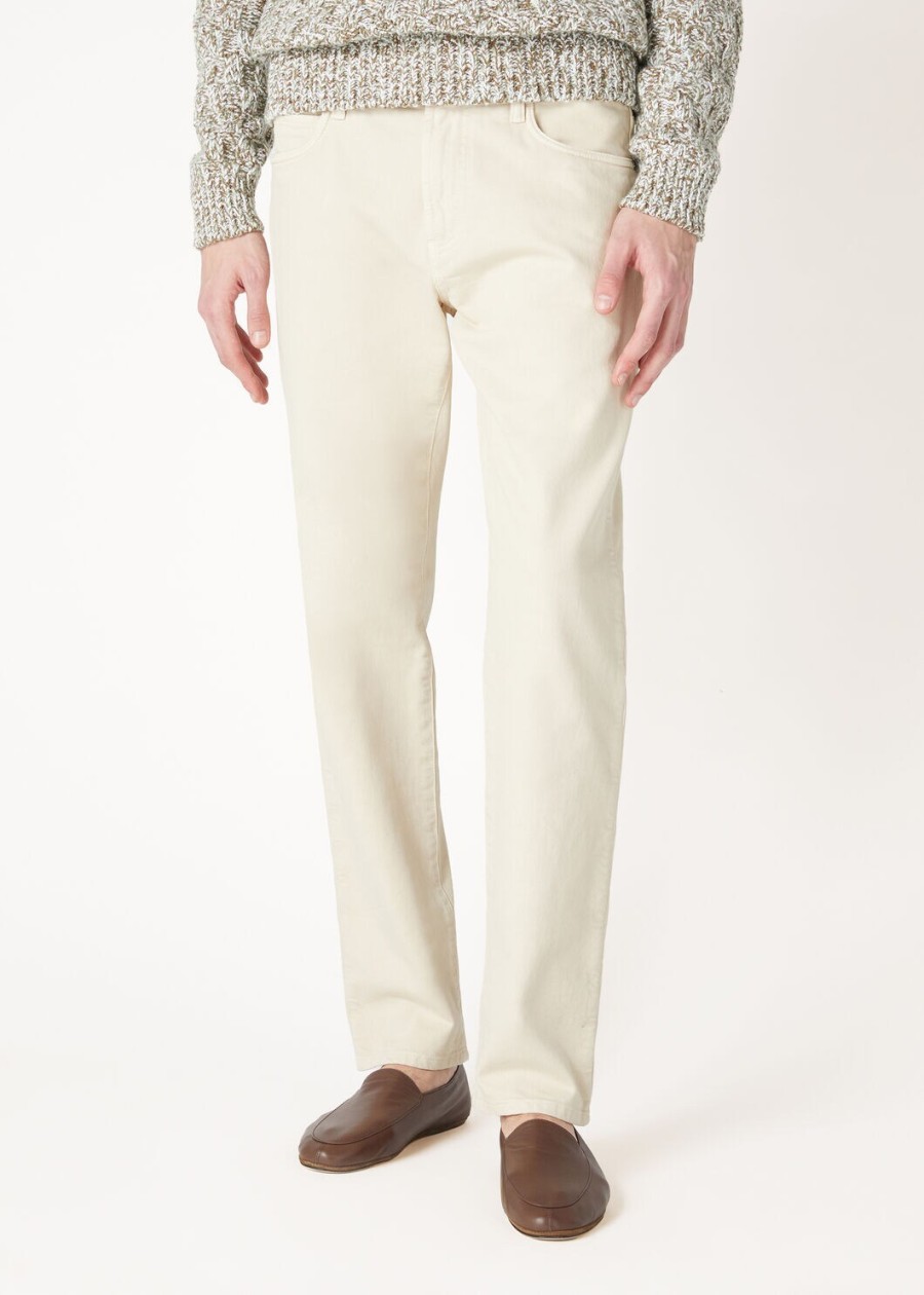 spodnie quarona five pocket cotton w kolorze rozmytego beżu