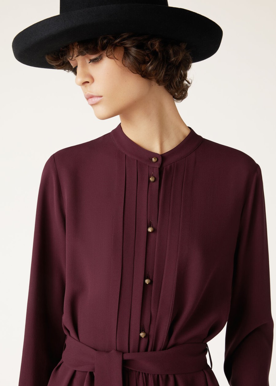 sukienka hattie silk w kolorze głębokiego burgunda