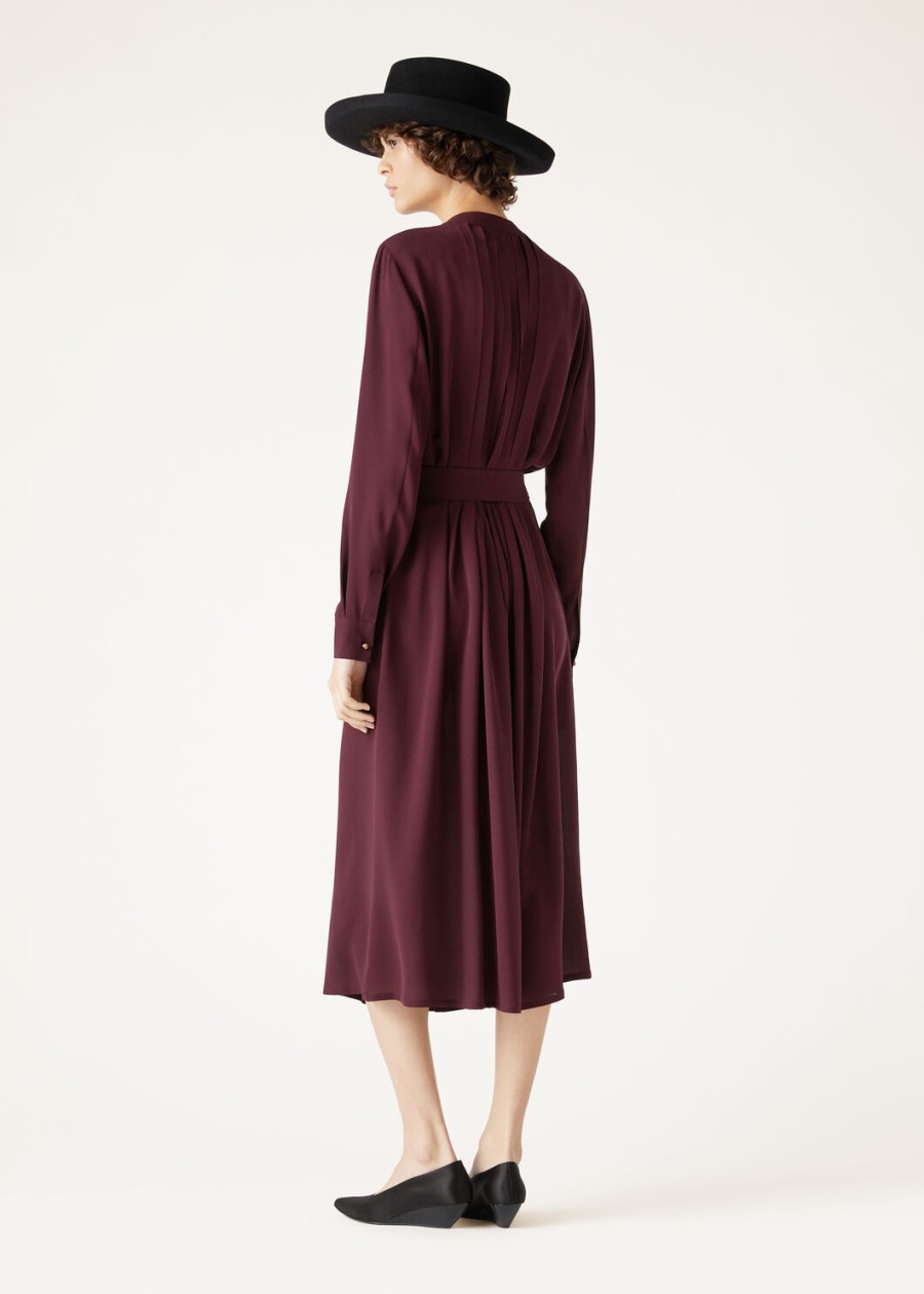 sukienka hattie silk w kolorze głębokiego burgunda