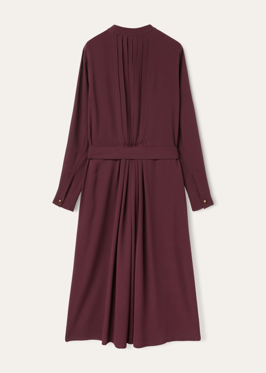 sukienka hattie silk w kolorze głębokiego burgunda
