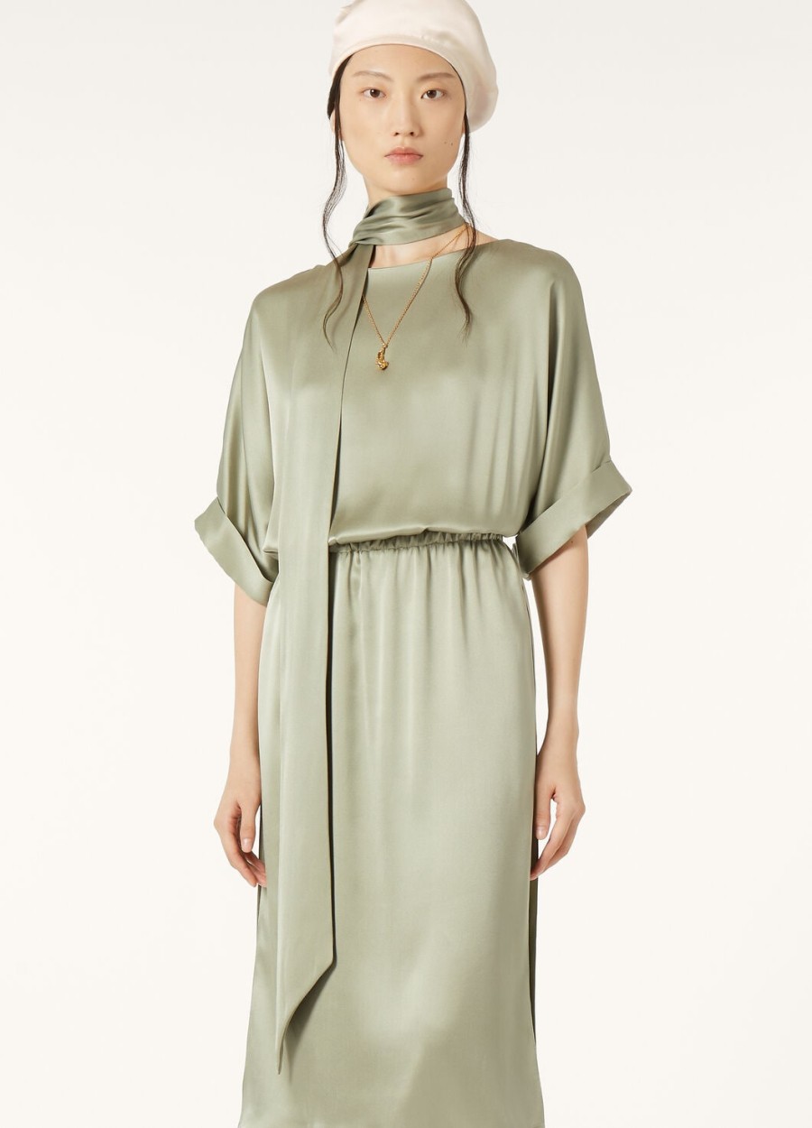 sukienka caren silk fluorite green