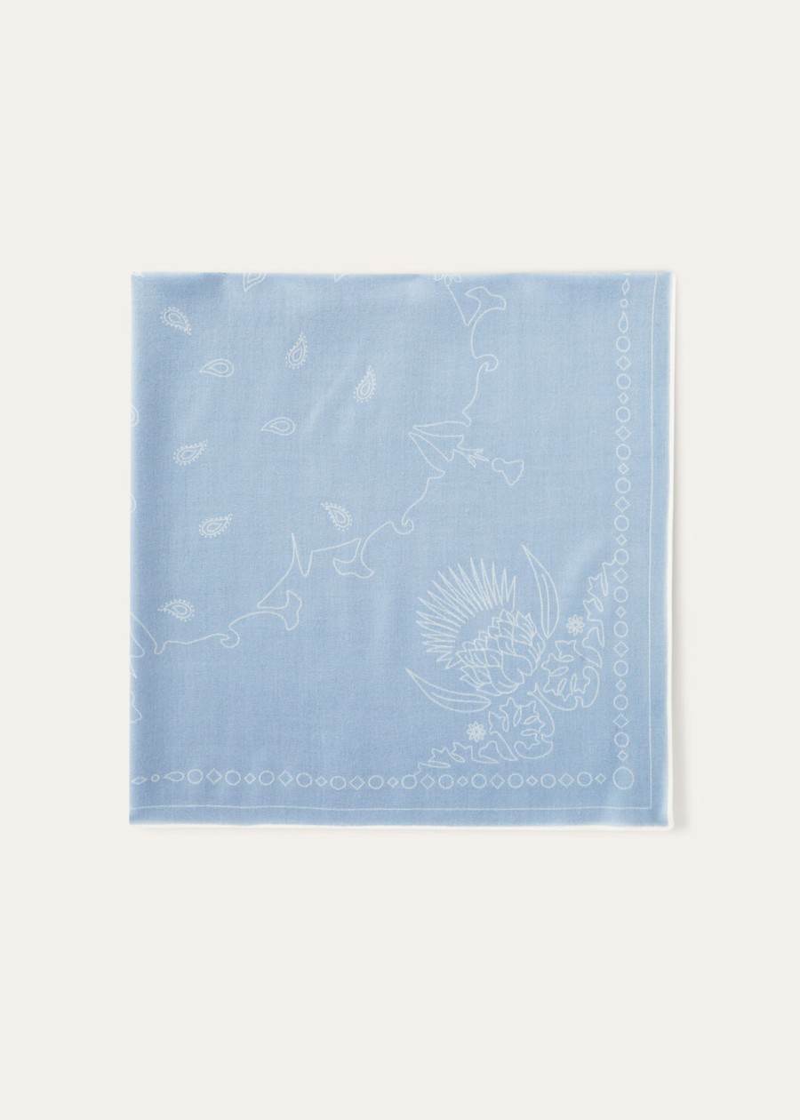 cardo carré wełna dusty bluewhite