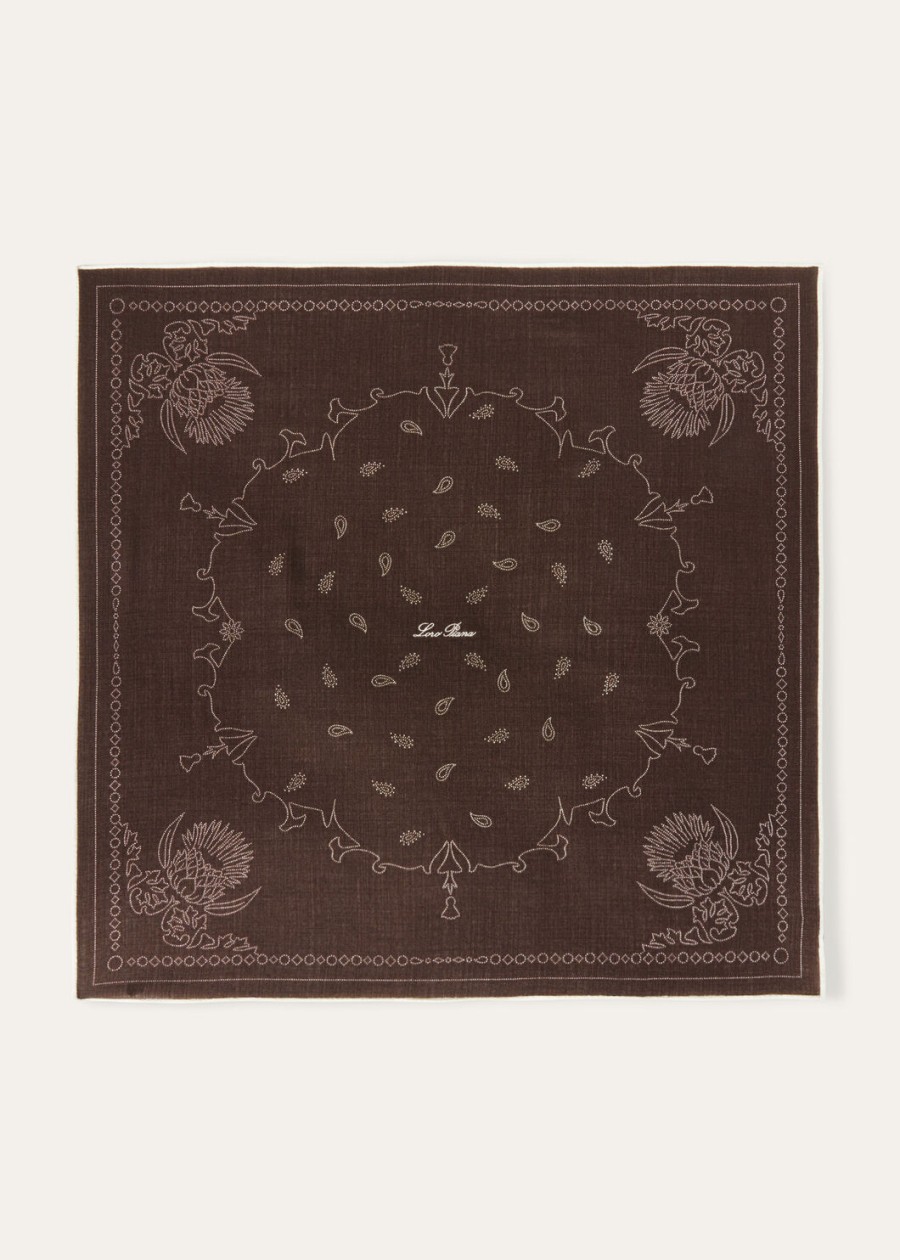 cardo wool foulard chocolate brownwhite