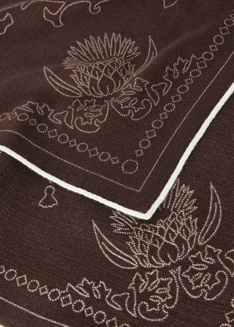 cardo wool foulard chocolate brownwhite
