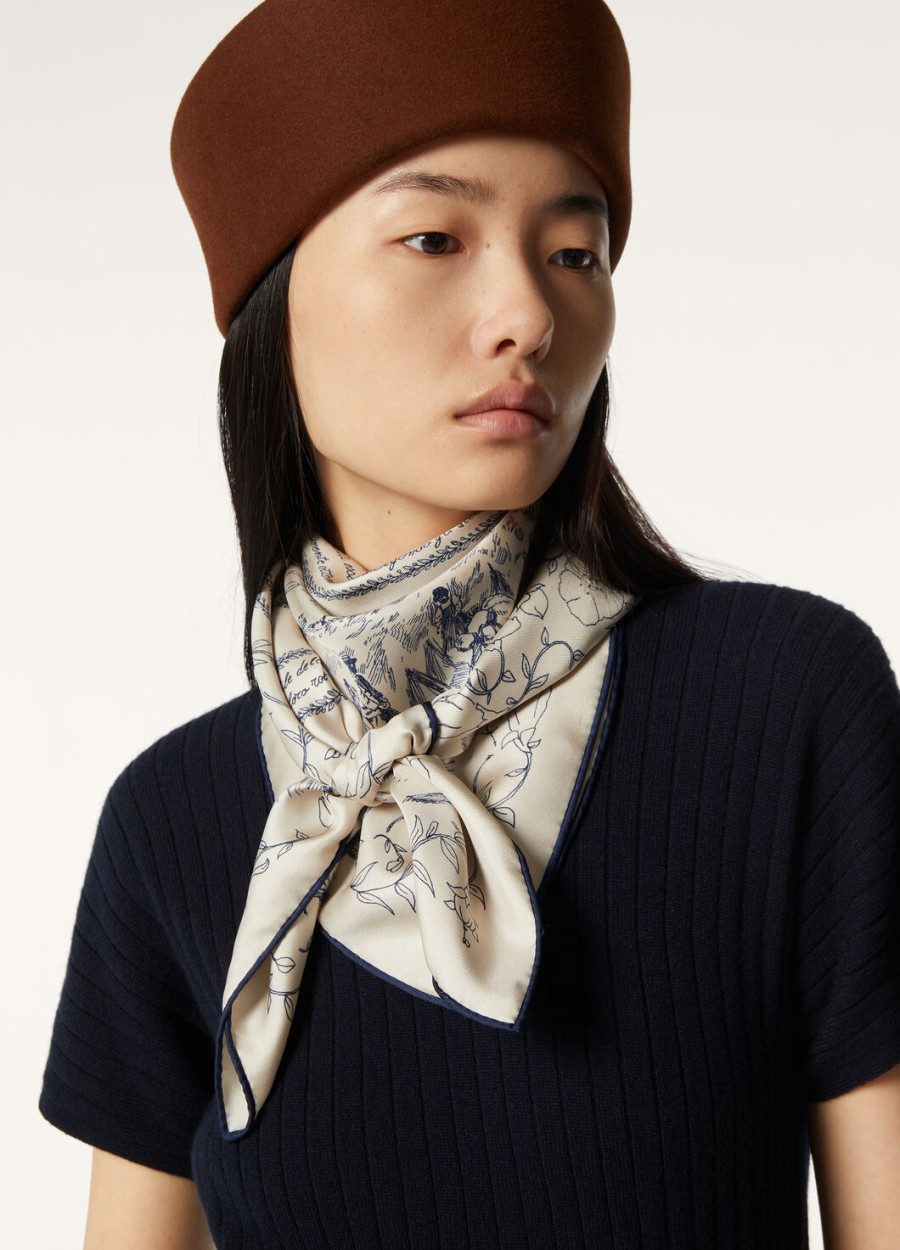 maestri del lino foulard silk pearlnavy blue