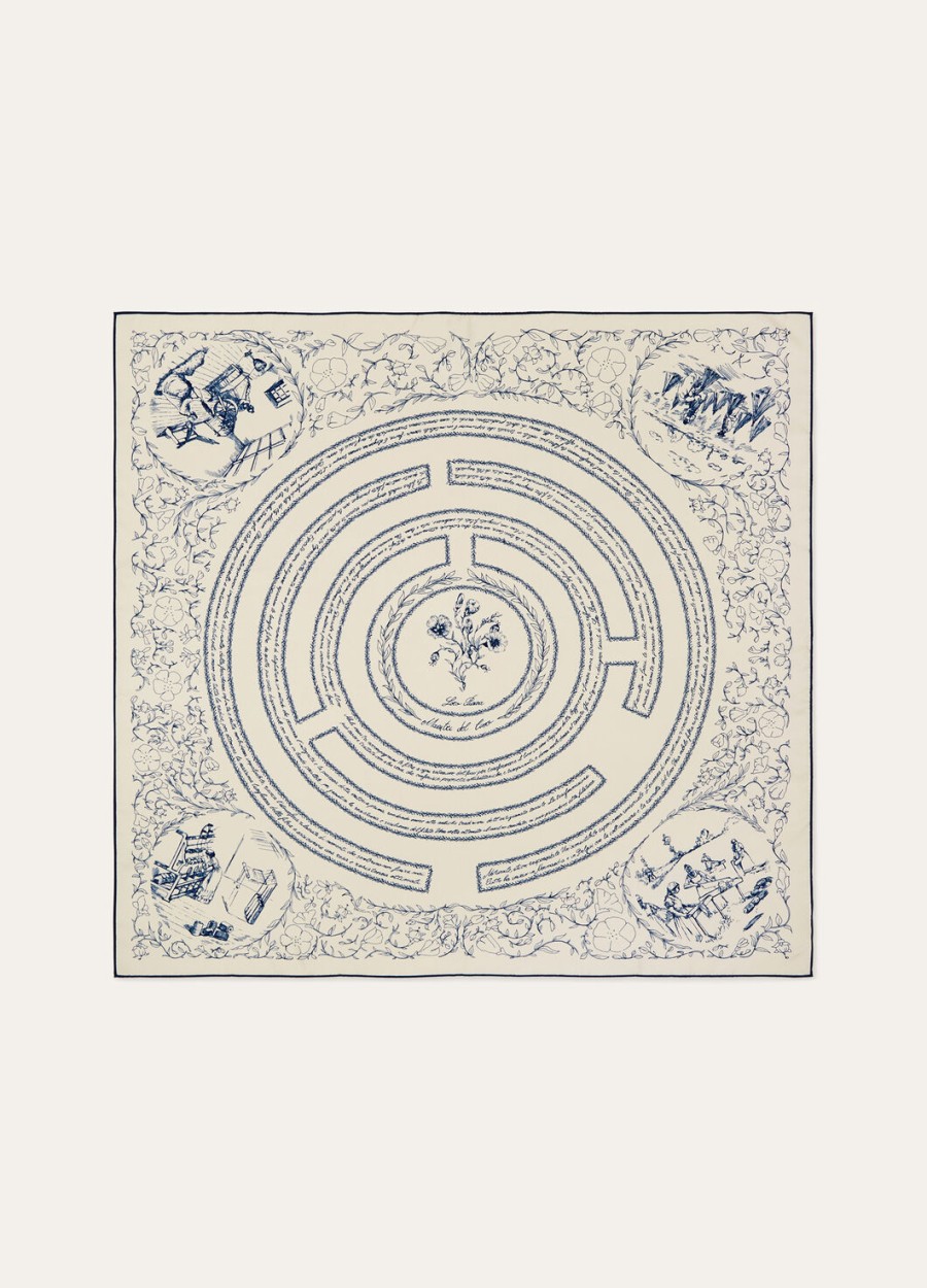 maestri del lino foulard silk pearlnavy blue