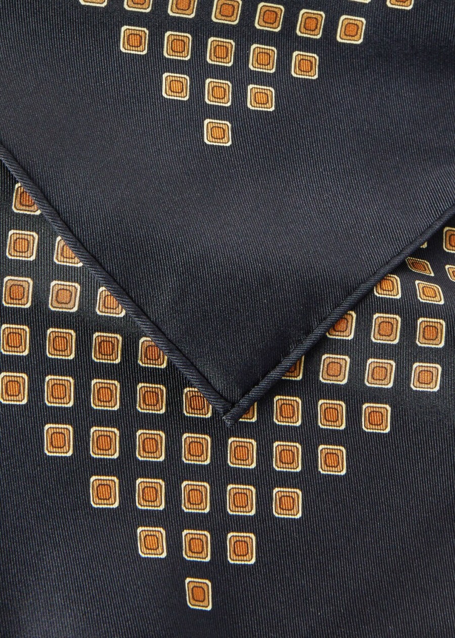 nonay silk foulard granatowyzłoty piasekmigdałowy