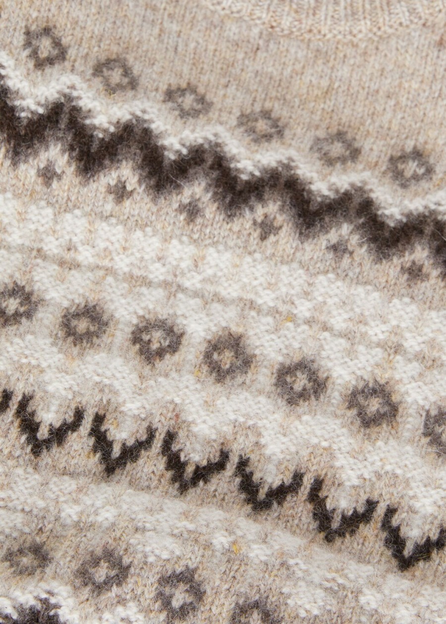 dziecięca bluza alpe pile crewneck z kaszmiru w kolorze beżowymcienistym melanżu