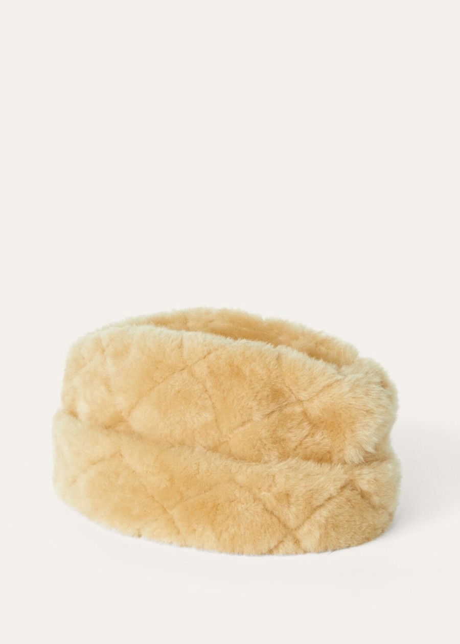 kapelusz maggie shearling w kolorze kremowego kaszmiru i melanżu