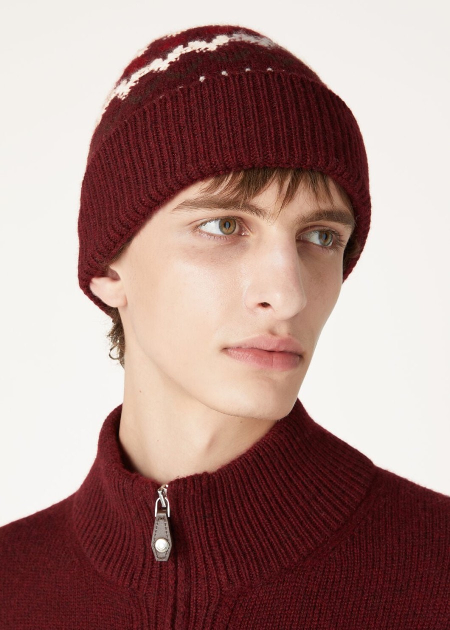 alpe pile beanie cashmere bordeaux melangebright carmine