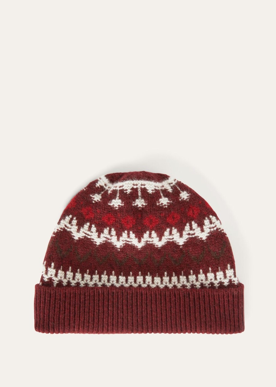 alpe pile beanie cashmere bordeaux melangebright carmine
