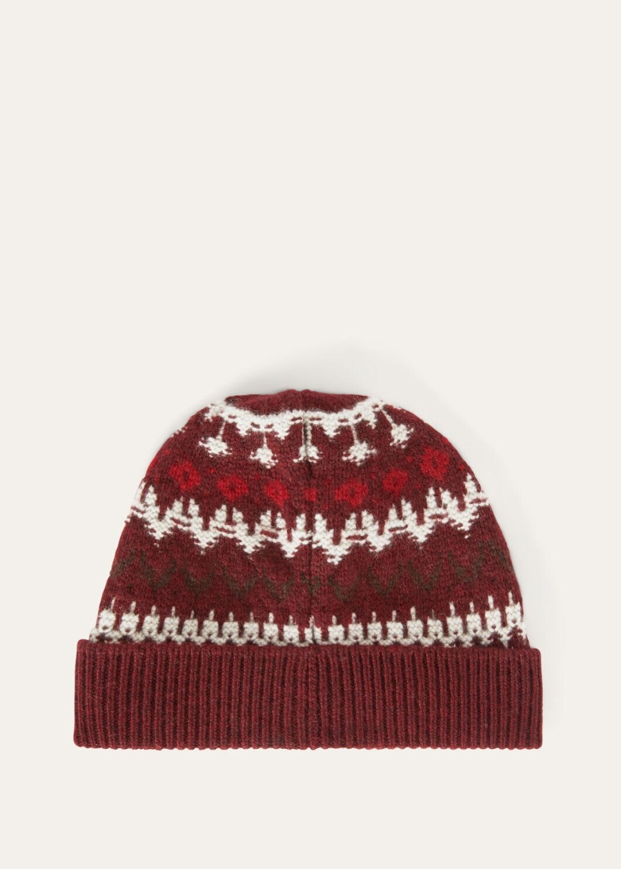 alpe pile beanie cashmere bordeaux melangebright carmine