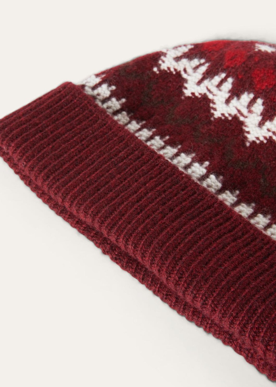 alpe pile beanie cashmere bordeaux melangebright carmine